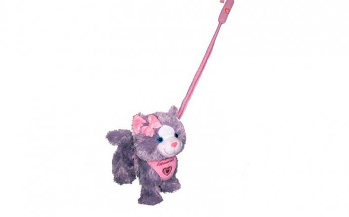 Кошка Пушистые Друзья на поводке муз. Интернет-магазин игрушек